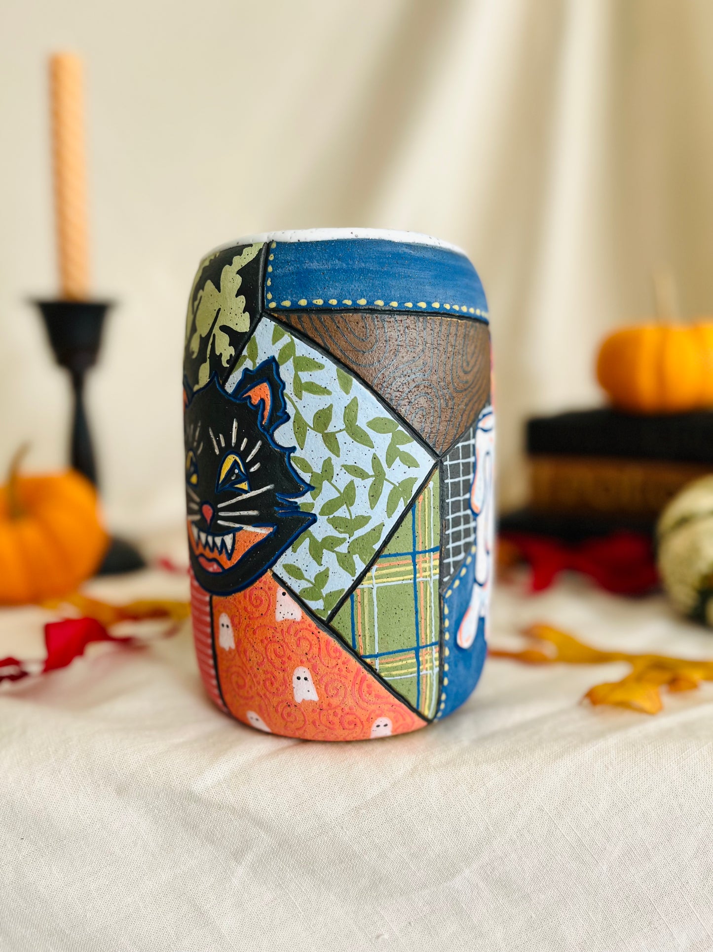 Spooky Patchwork Utensil Holder