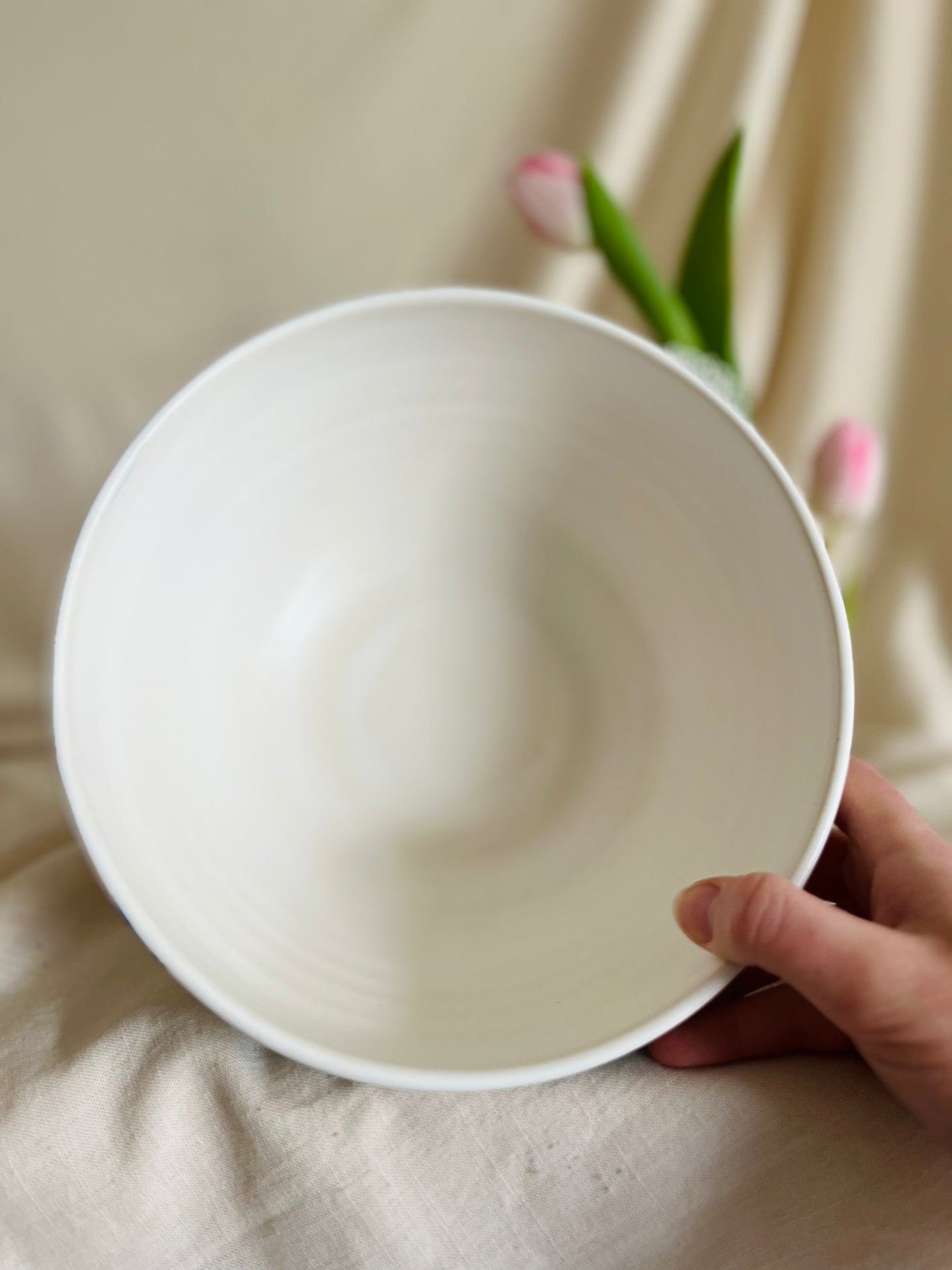 Blueberry Serving Bowl: matte white