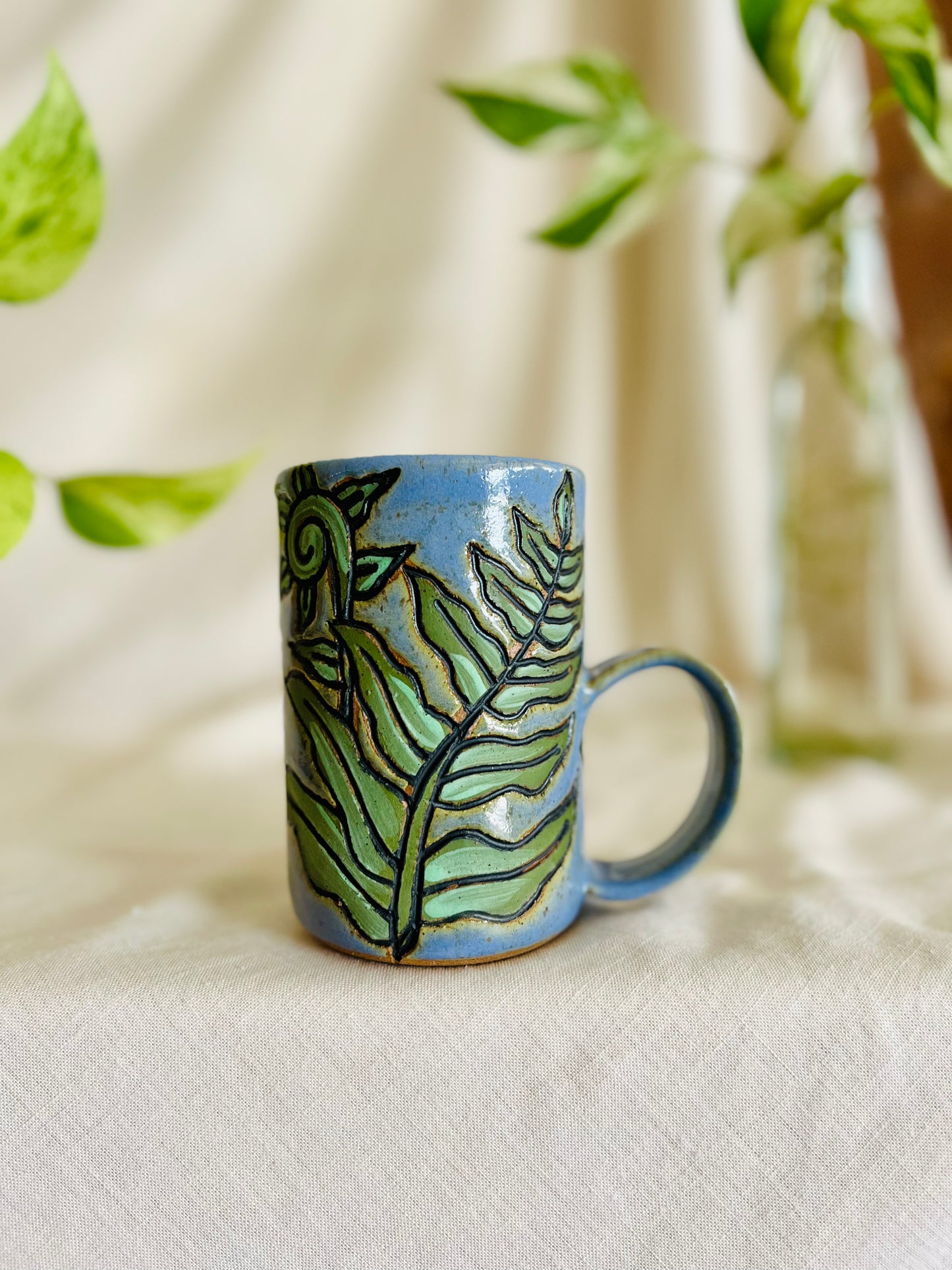 Fiddlehead Fern Mug: blue frost