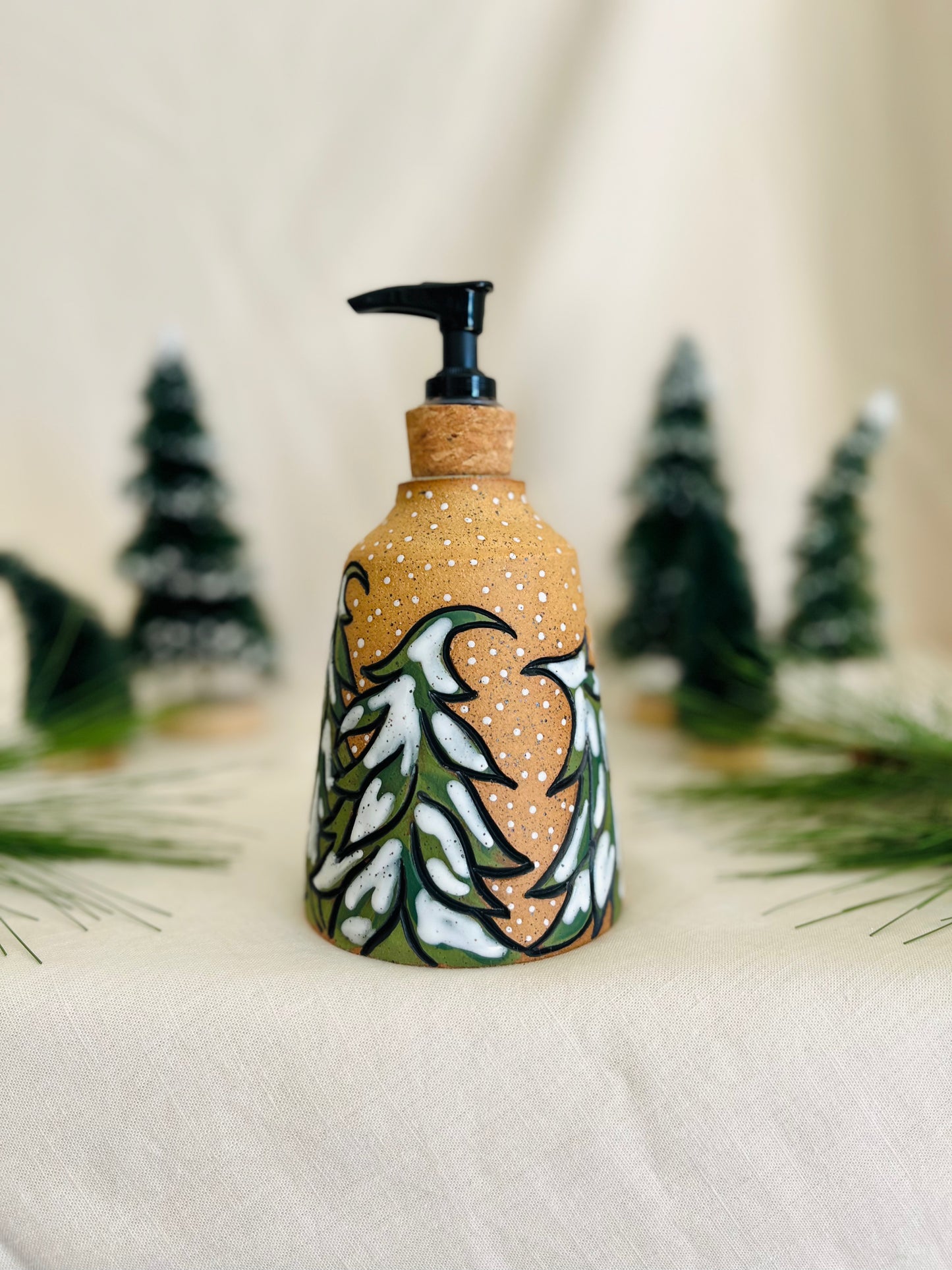 Snowy Forest Soap Dispenser