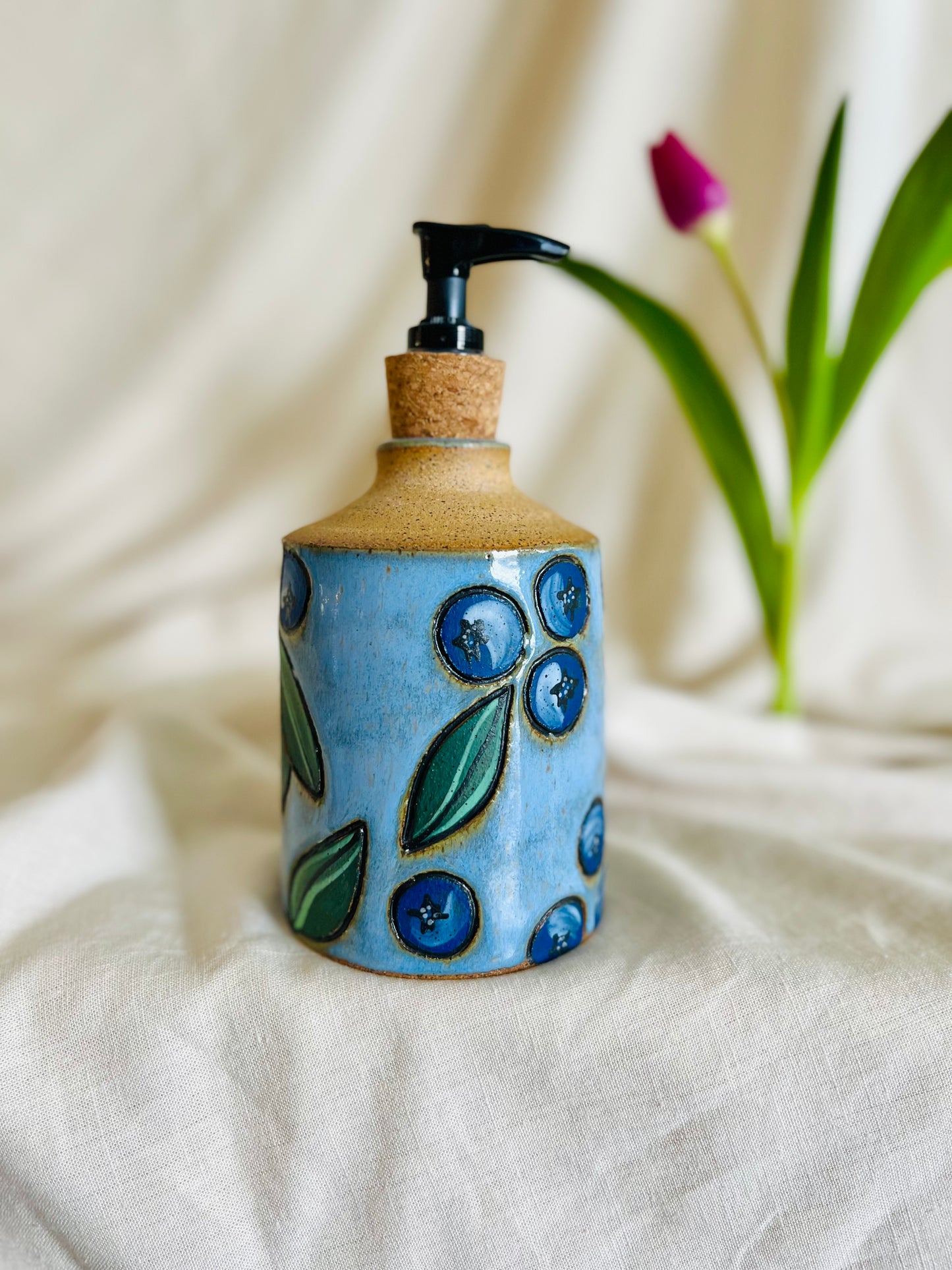 Blueberry Soap Dispenser: frost blue