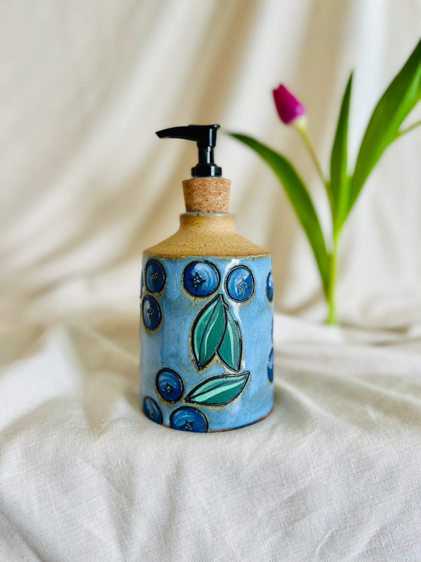 Blueberry Soap Dispenser: frost blue