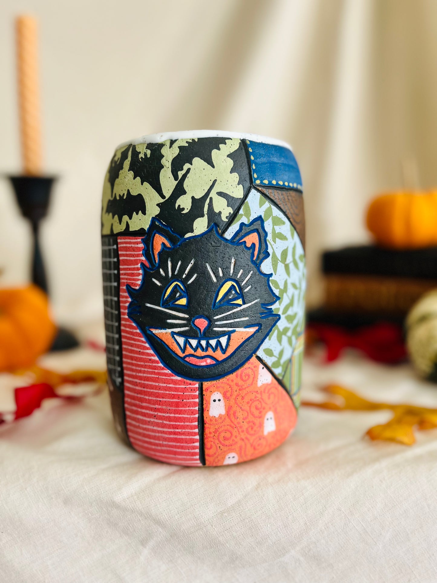 Spooky Patchwork Utensil Holder