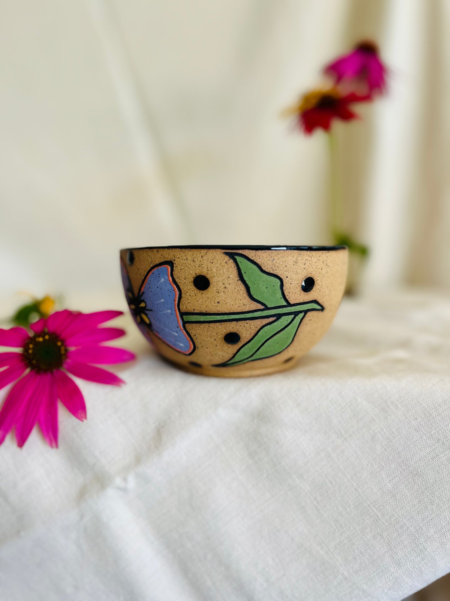 Violet Flower Snack Bowl