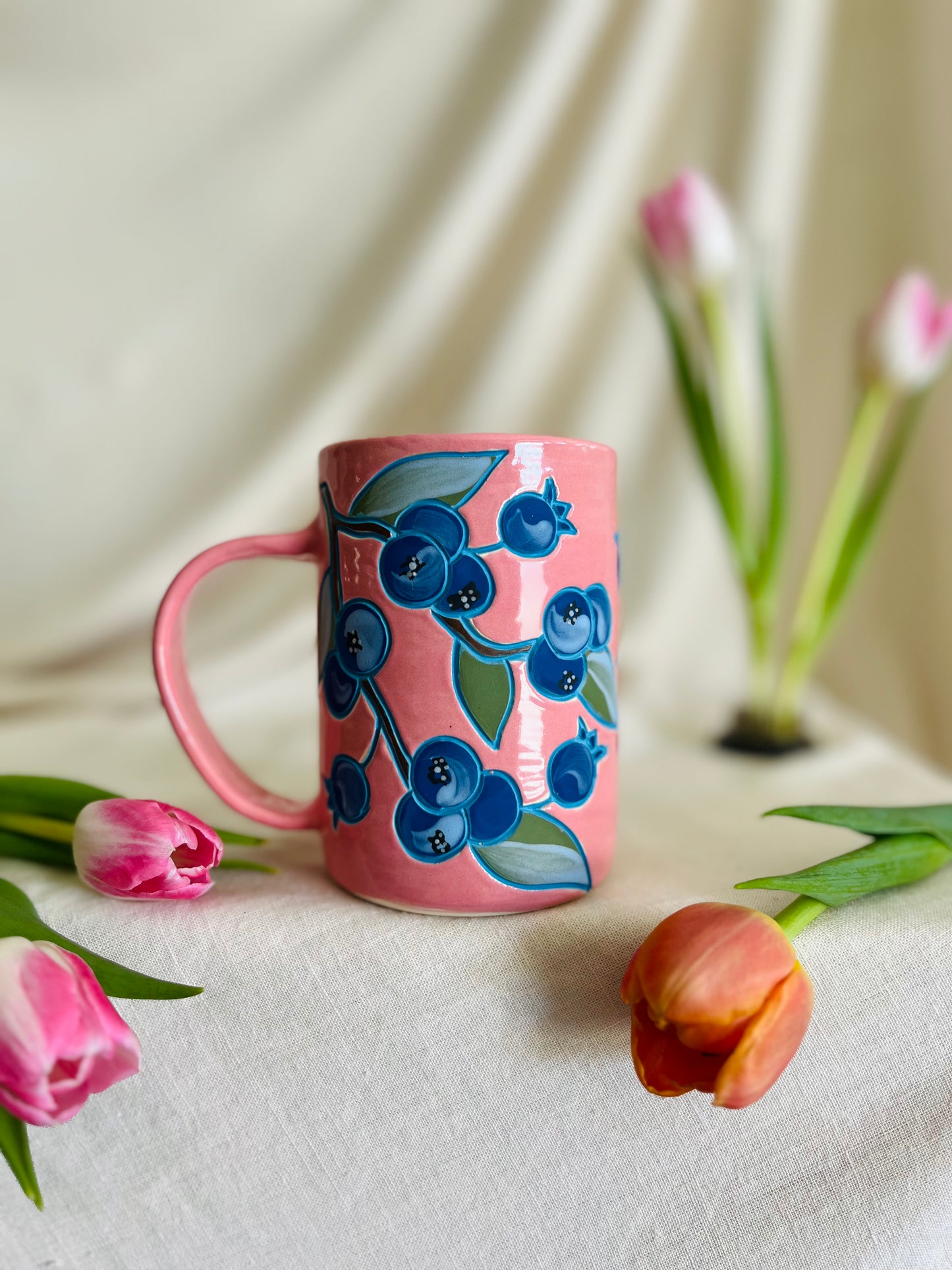 Blueberry Mug: pink