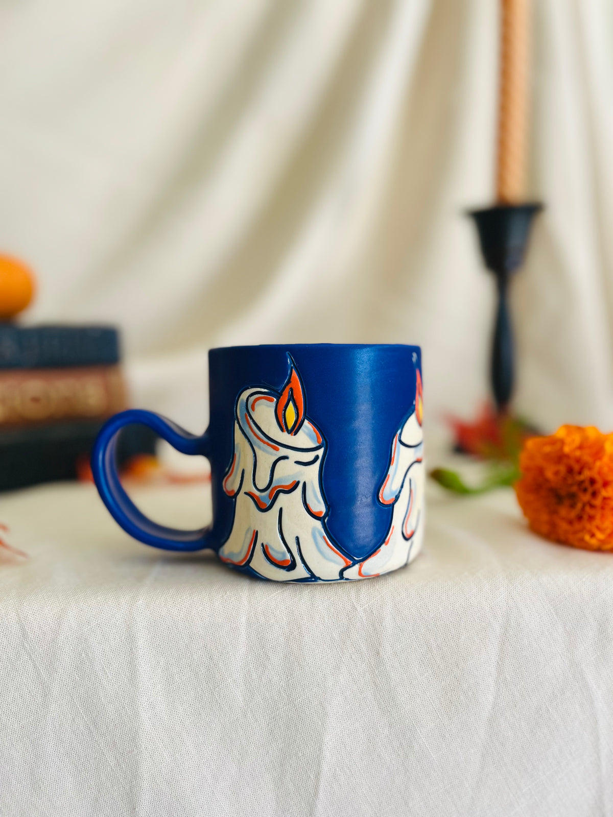 Melting Candle Mug (blue)