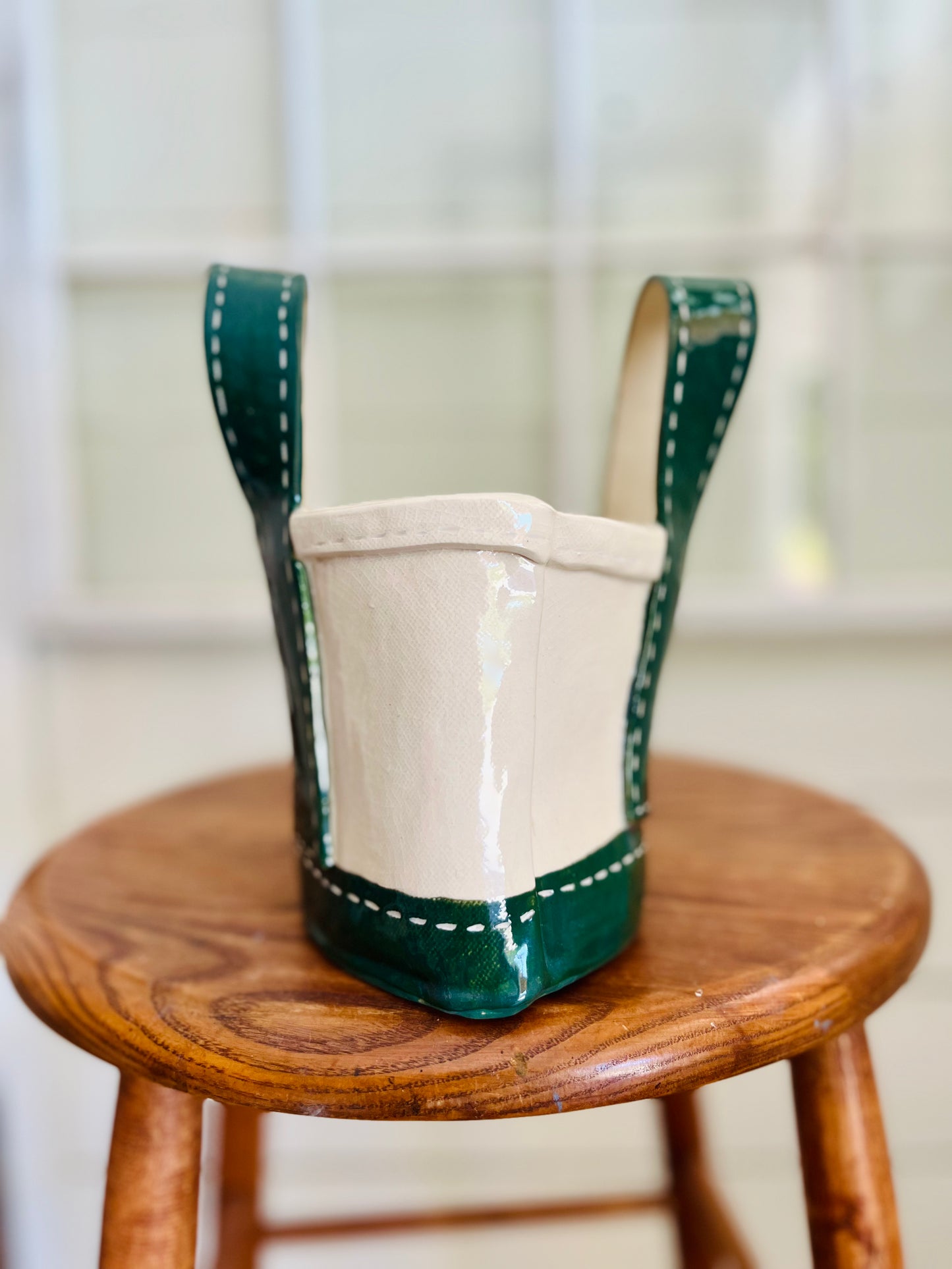 Tote Bag Planter: medium green