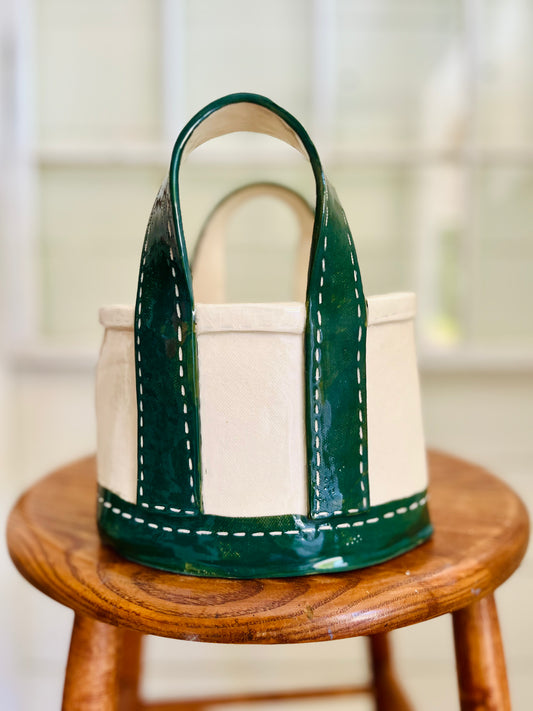 Tote Bag Planter: medium green