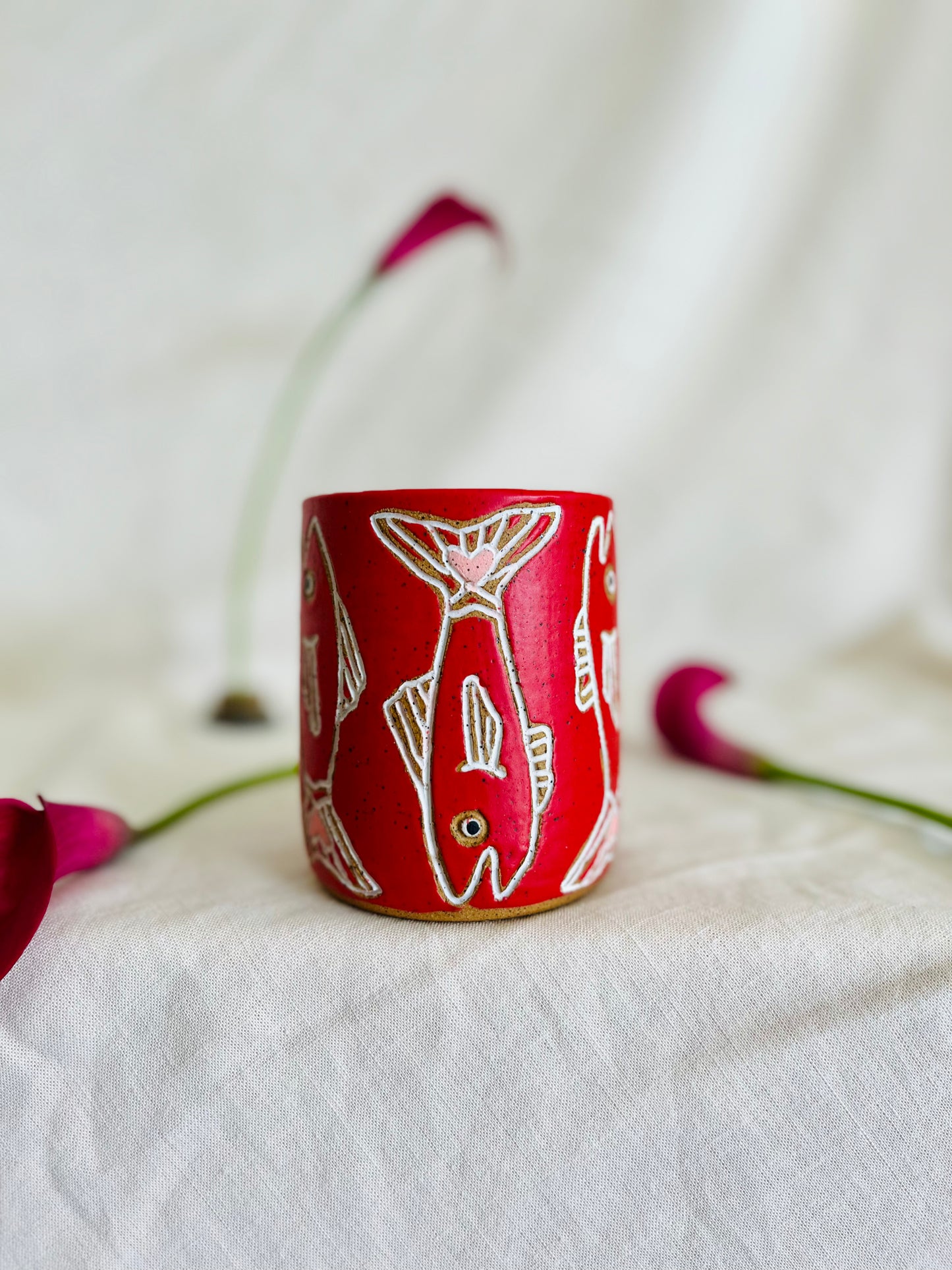 Love Fish Cup- red