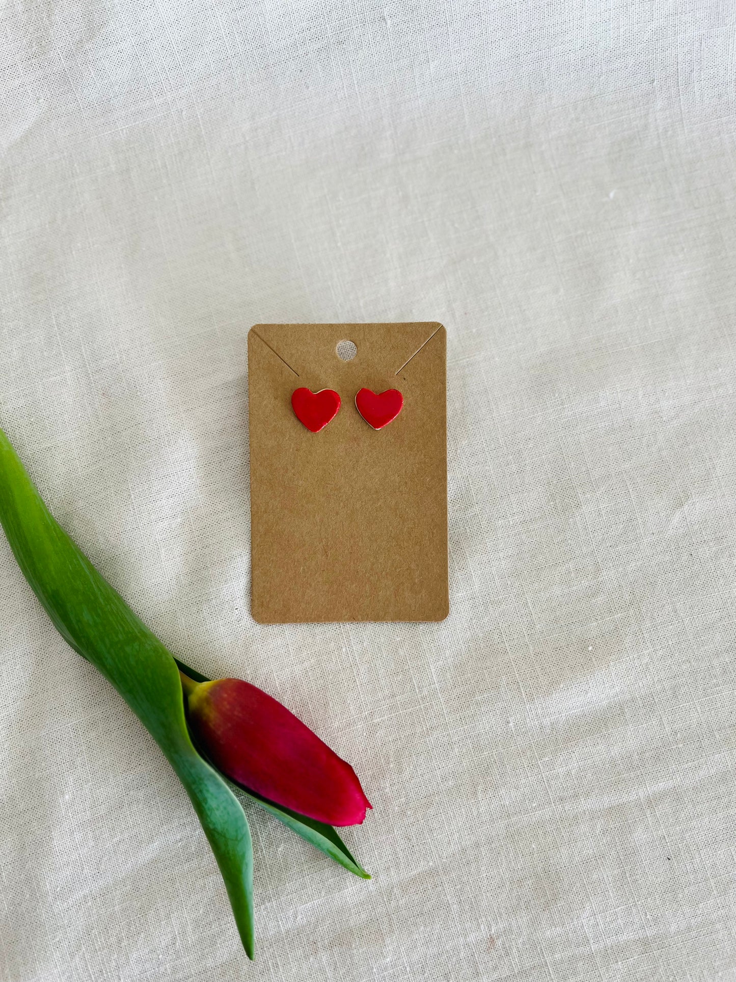 Earrings: valentines studs