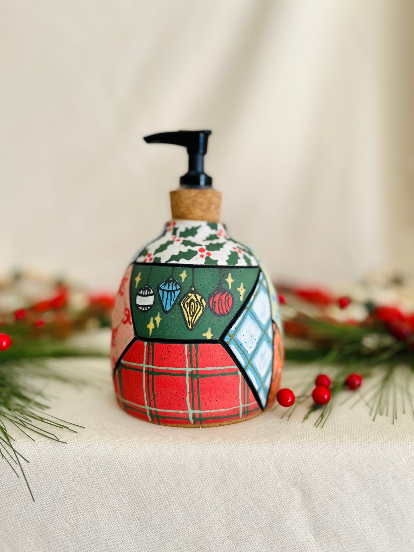 Holiday Patchwork Soap Dispenser