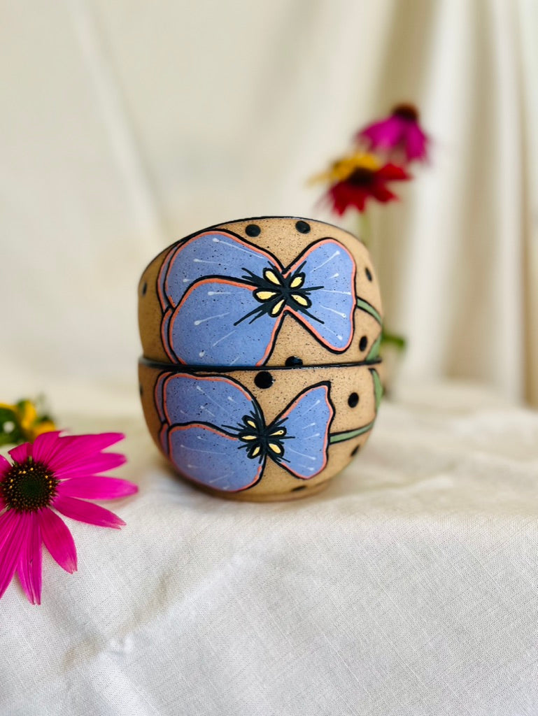 Violet Flower Snack Bowl