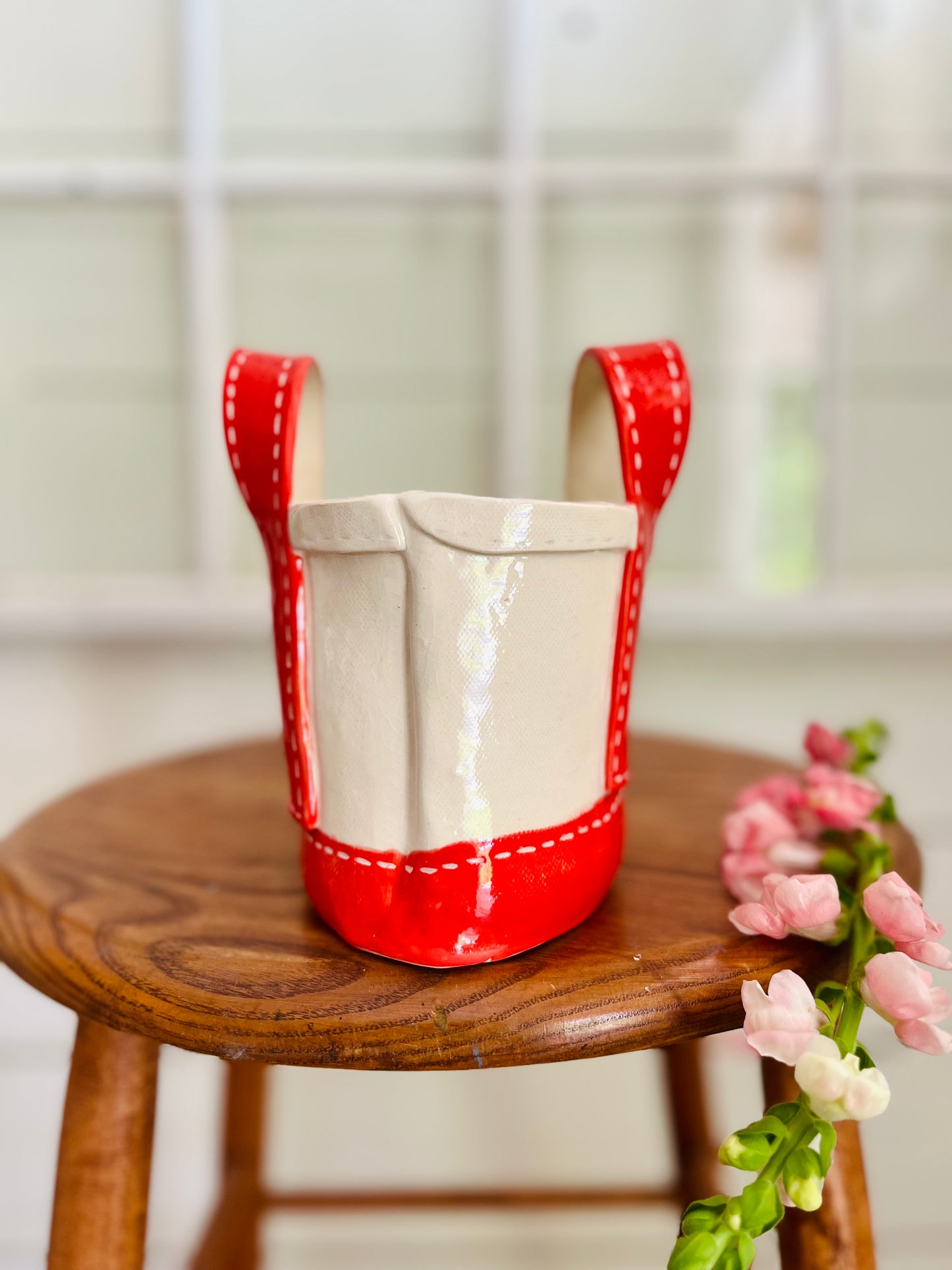 Tote Bag Planter: small red