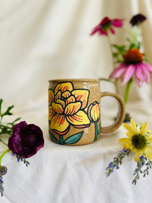 Peony Mug: yellow