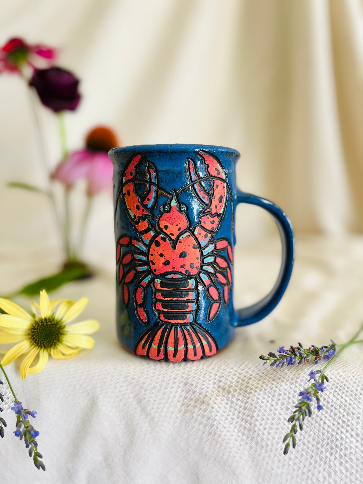 Lobster Mug: ocean blue