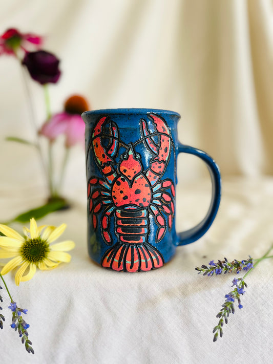 Lobster Mug: ocean blue