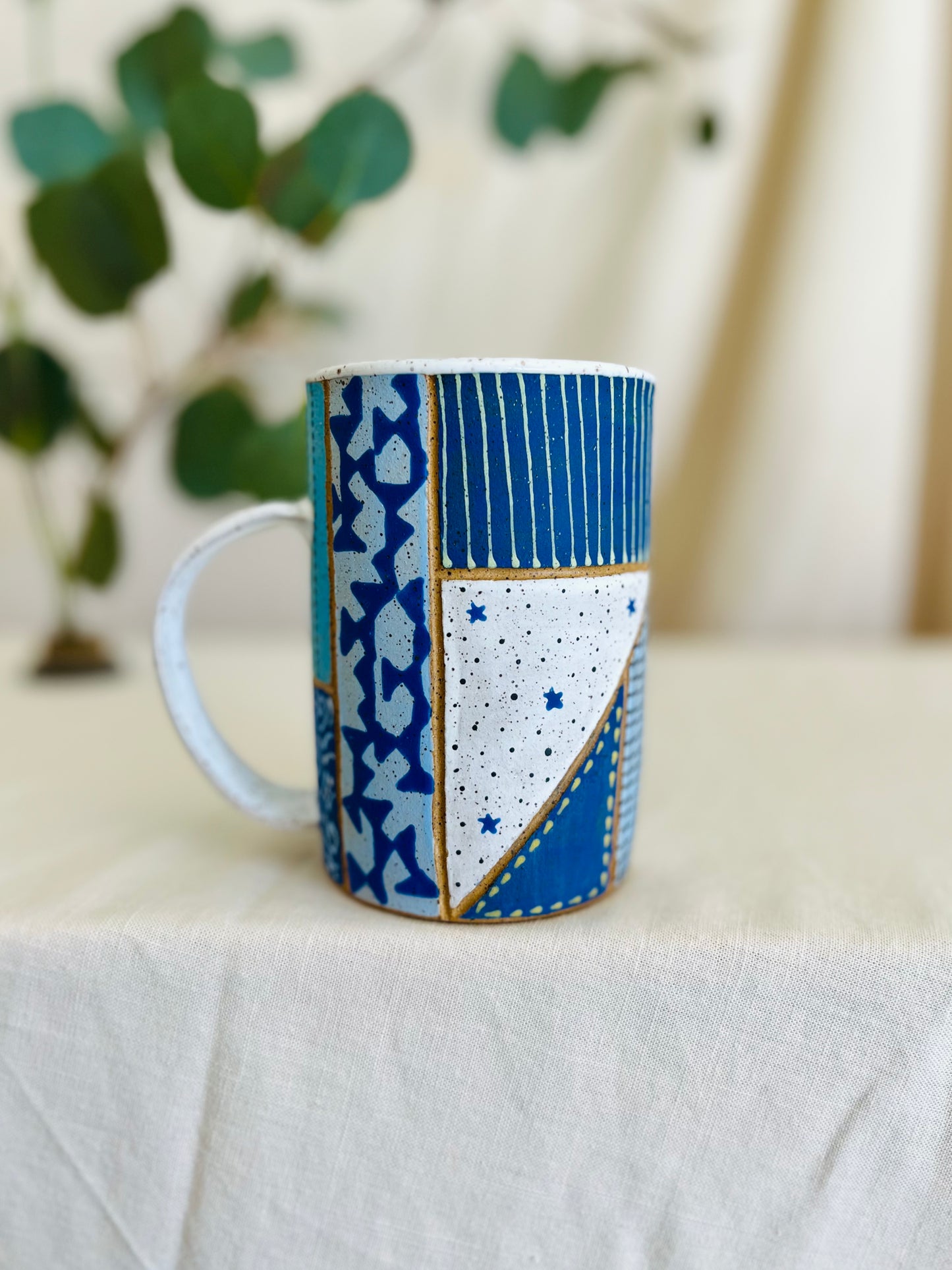 Patchwork Blues Mug 8