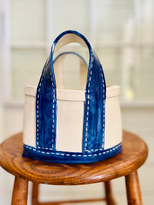 Tote Bag Planter: medium blue