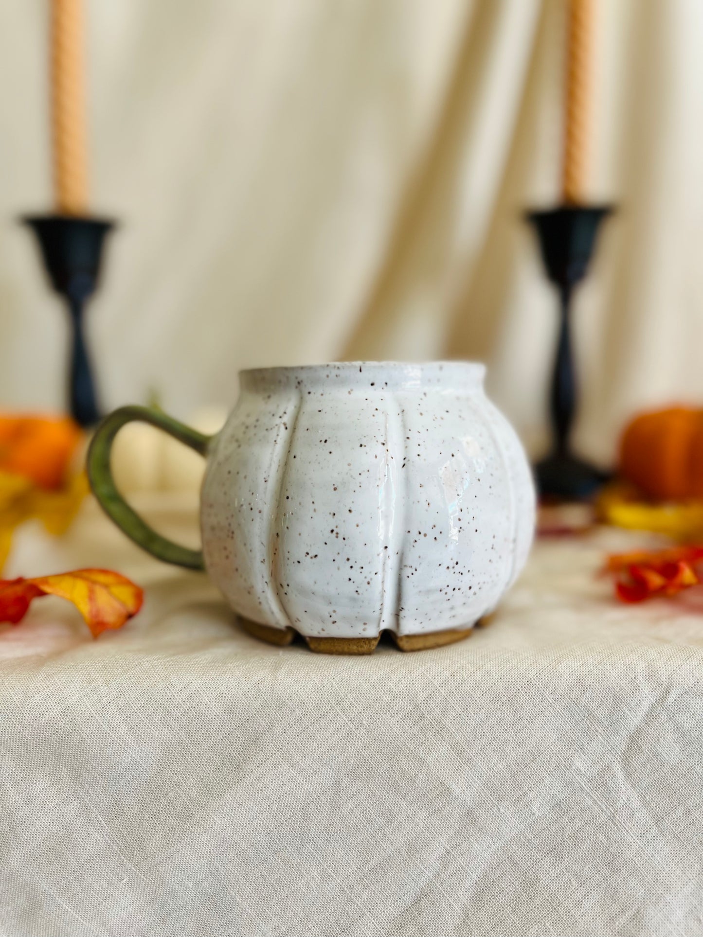 Pumpkin Mug: Spooky White Jack o' Lantern 5