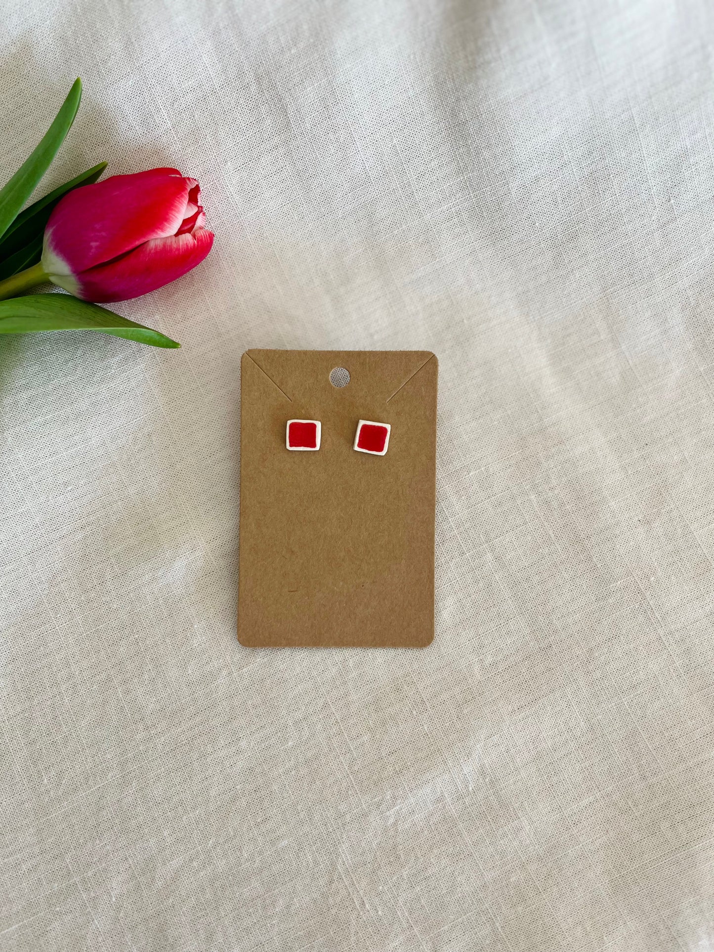 Earrings: block (stud)