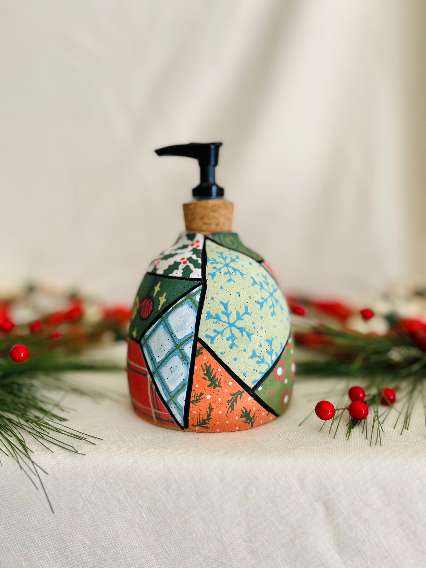 Holiday Patchwork Soap Dispenser