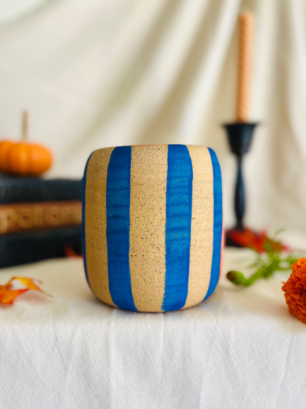 Pumpkin Stripe Utensil Vase