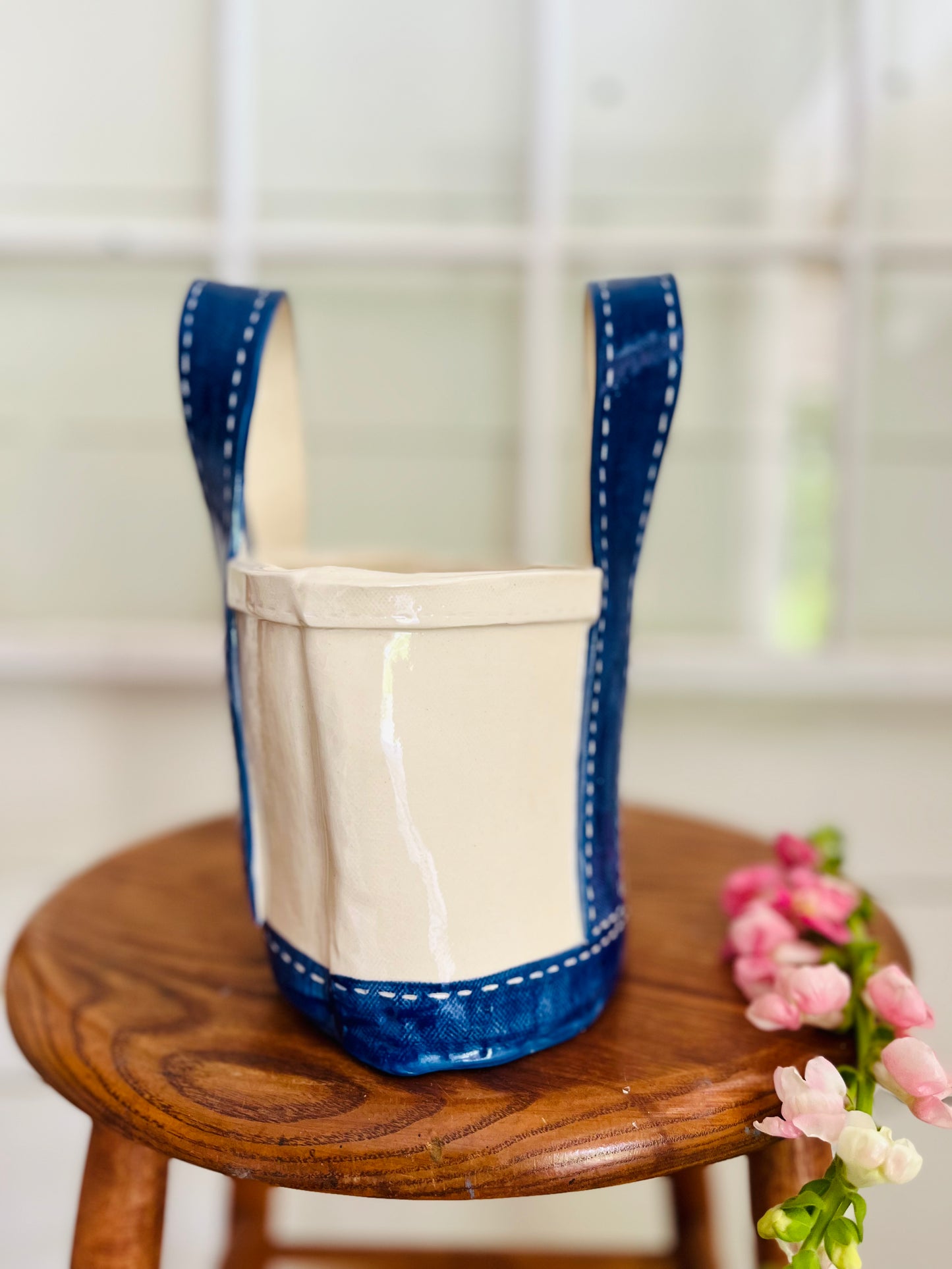 Tote Bag Planter: large blue