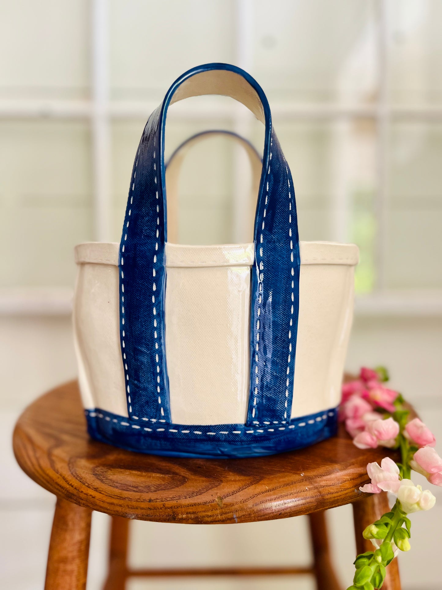 Tote Bag Planter: large blue