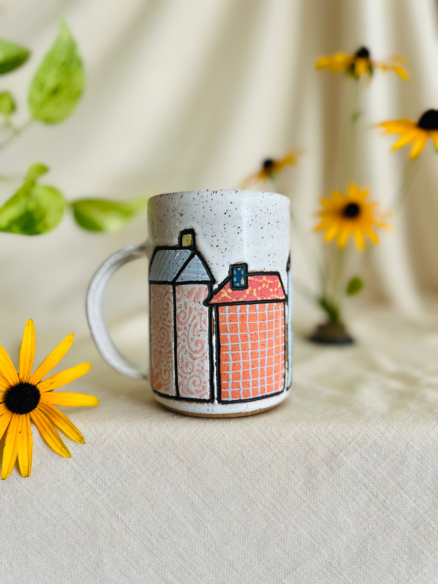 Patchwork Village Mug 2 – Bumble Ceramics