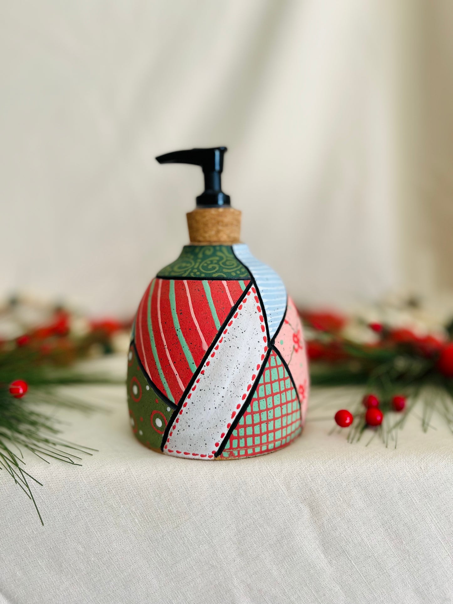 Holiday Patchwork Soap Dispenser