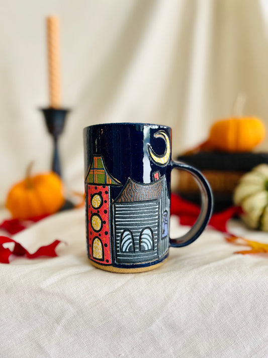 Patchwork Spooky Village Mug 2
