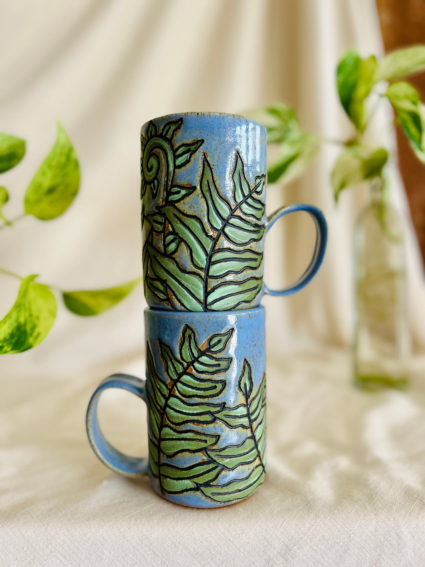 Fiddlehead Fern Mug: blue frost