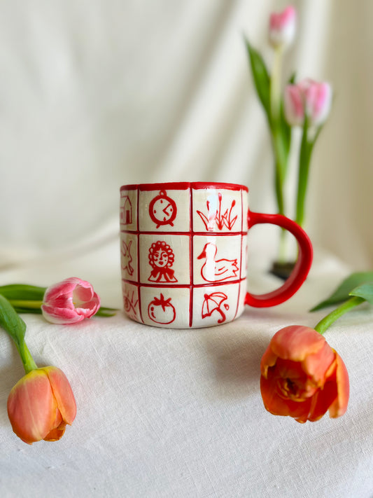 Red Work Quilt Mug 3