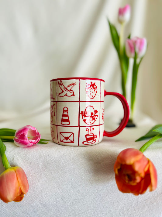 Red Work Quilt Mug 1