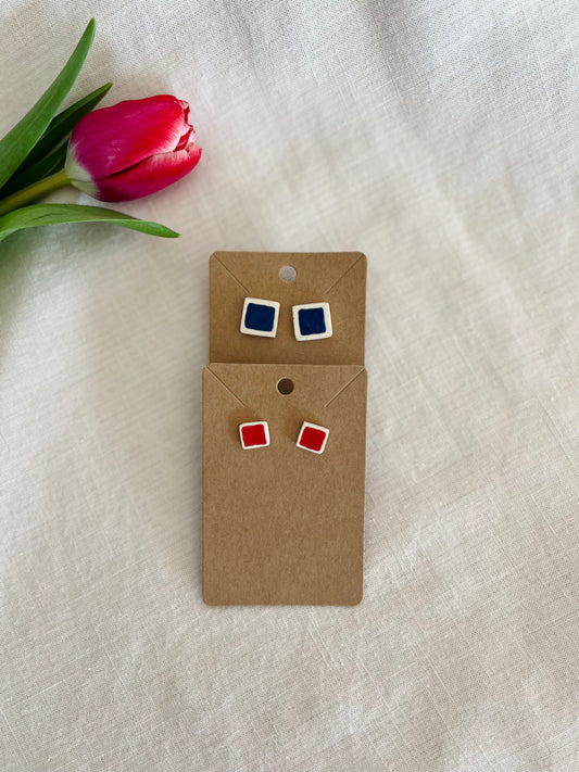 Earrings: block (stud)