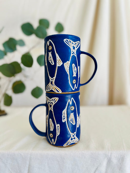 Blue Fish Mug