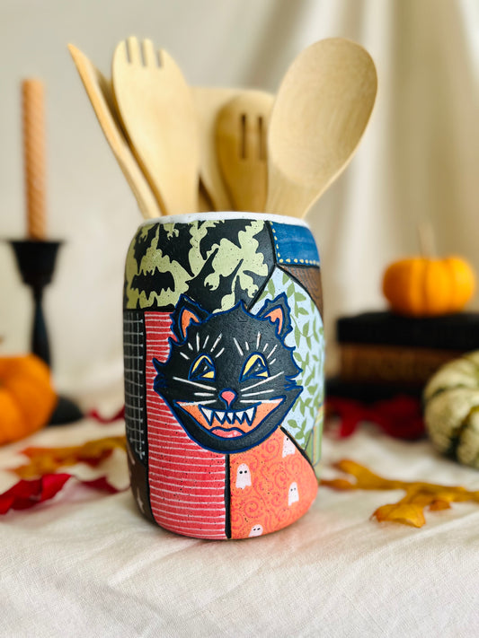 Spooky Patchwork Utensil Holder