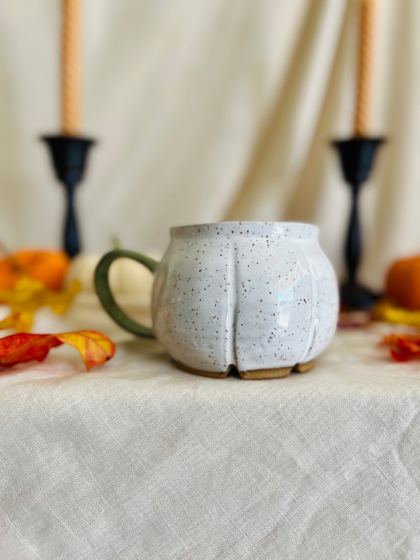 Pumpkin Mug: Spooky White Jack o' Lantern 4