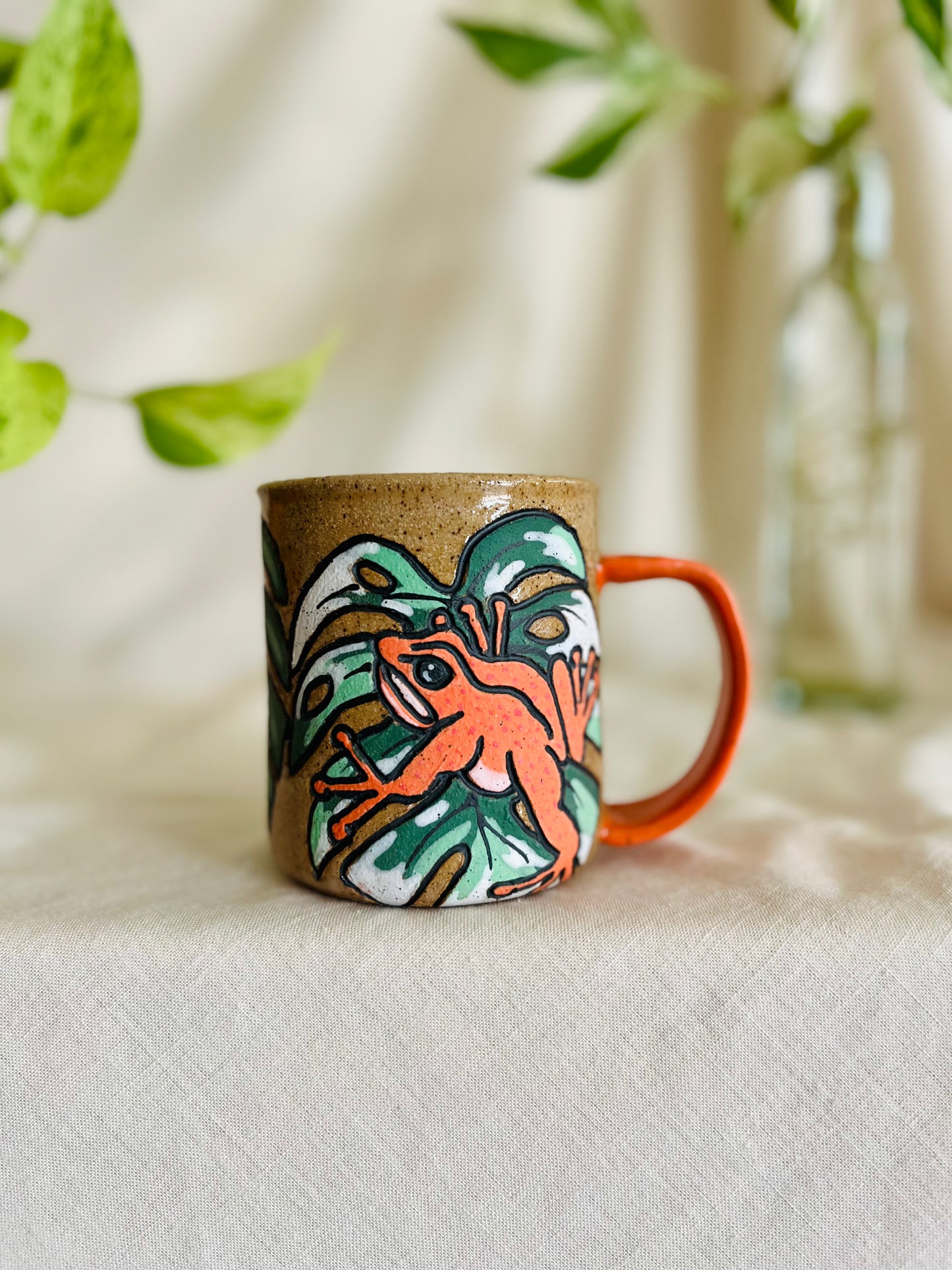 Frog + Monstera Mug