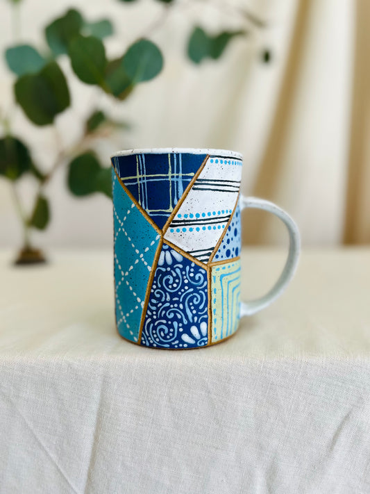 Patchwork Blues Mug 6