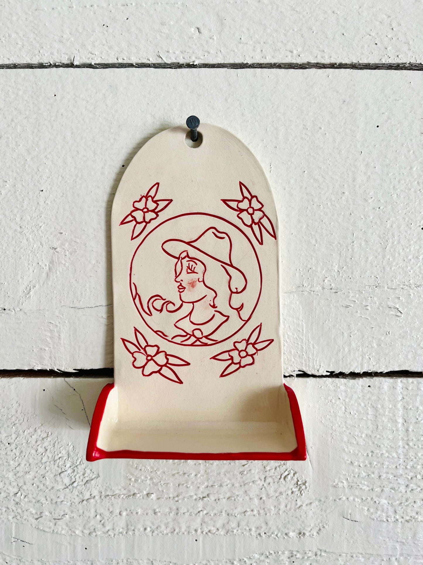 Wall Hanging: cowgirl shelf (small)