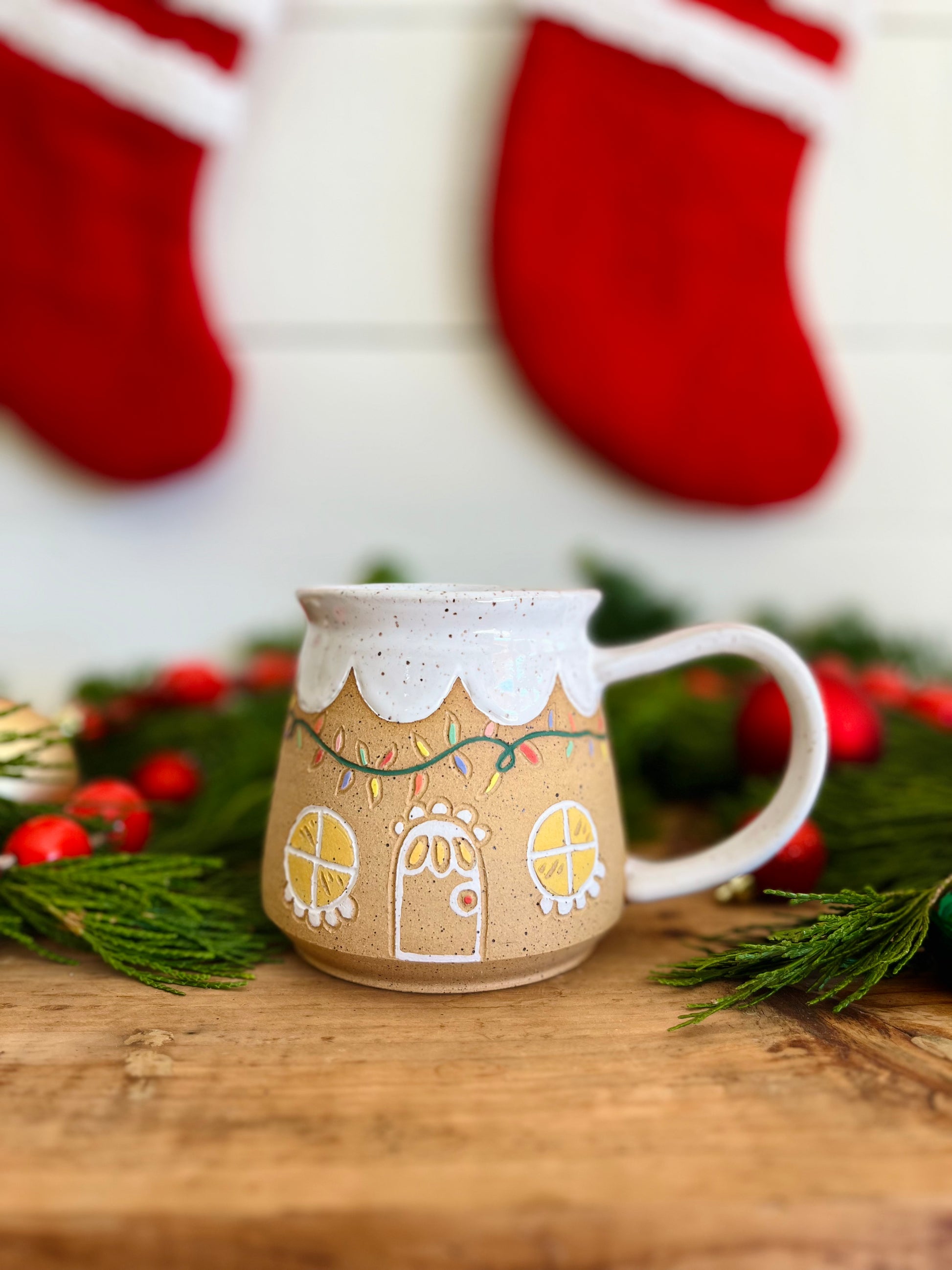 14oz Christmas Earthenware Gingerbread House Mug - Wondershop™