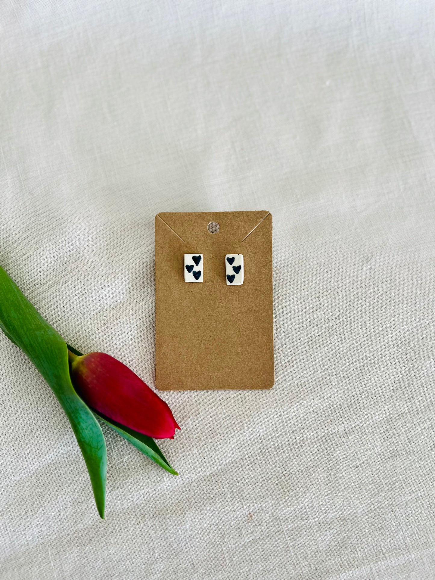 Earrings: valentines studs