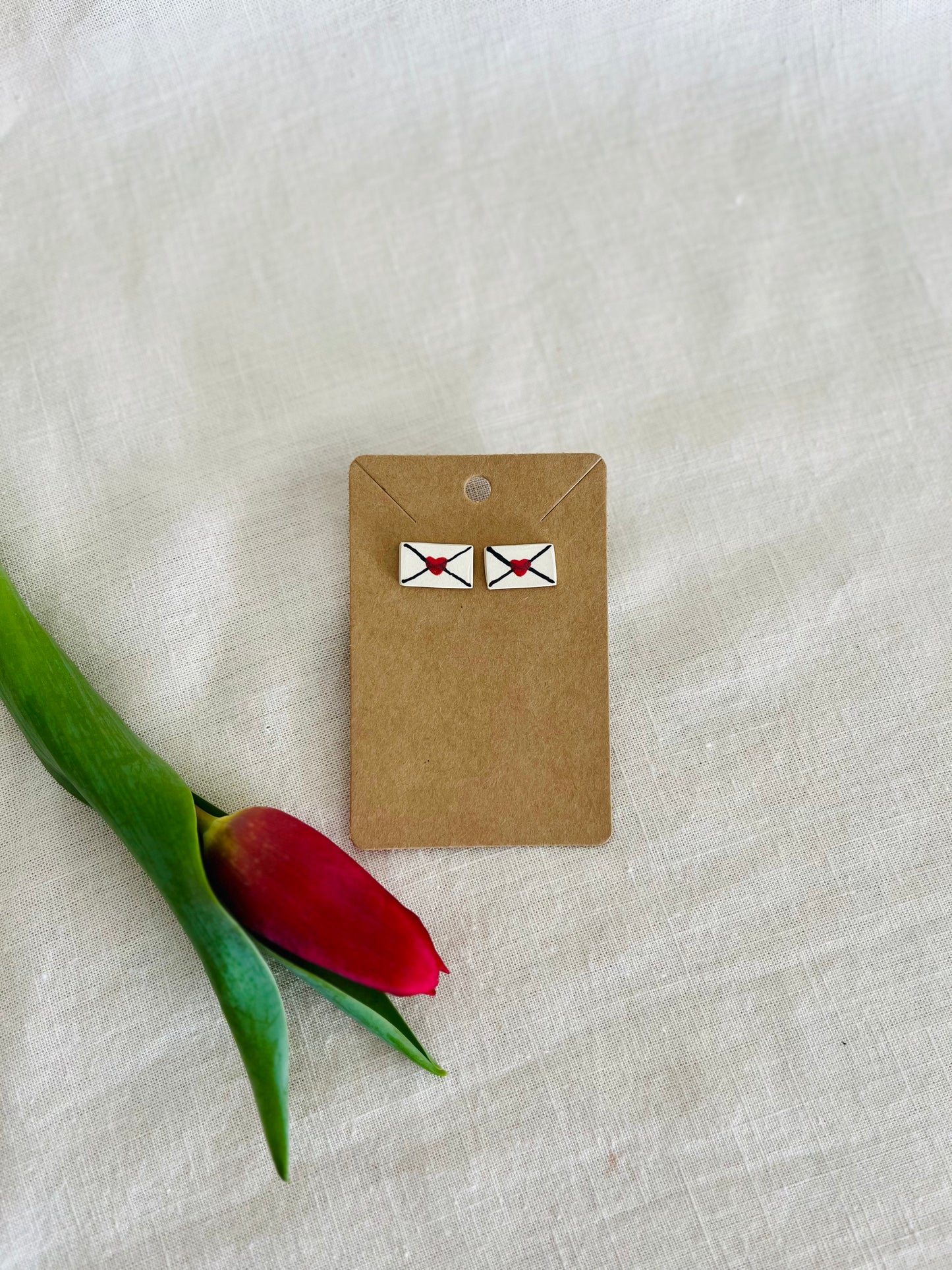 Earrings: valentines studs