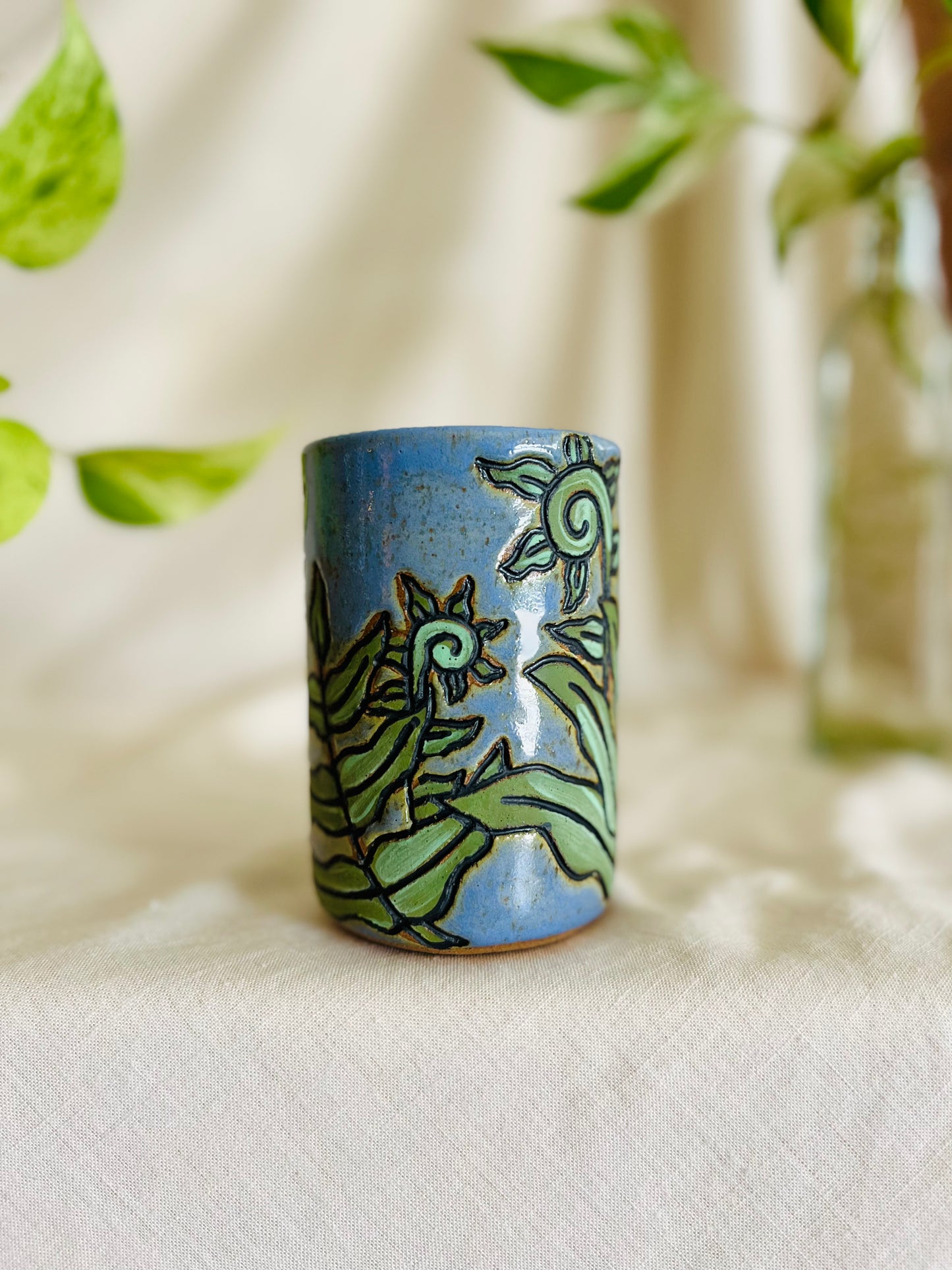 Fiddlehead Fern Mug: blue frost