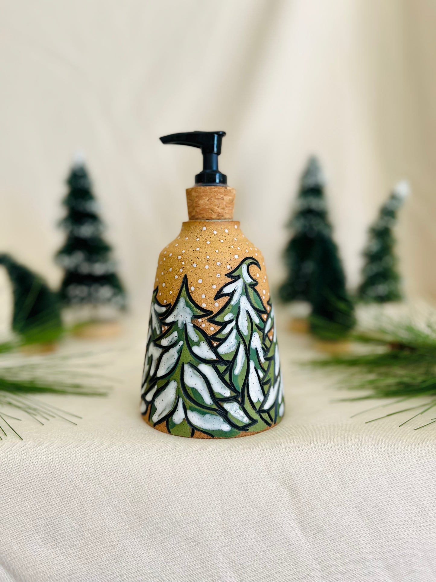 Snowy Forest Soap Dispenser