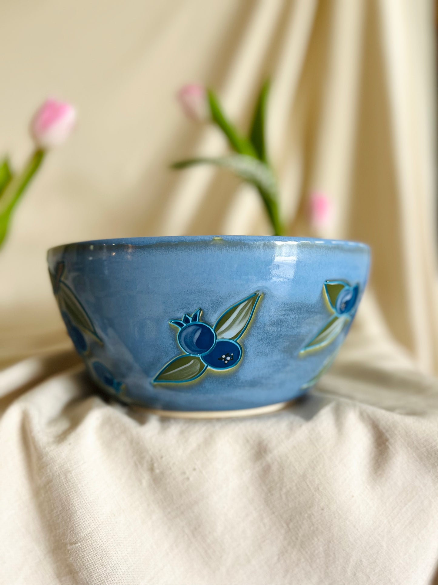 Blueberry Serving Bowl: frost blue