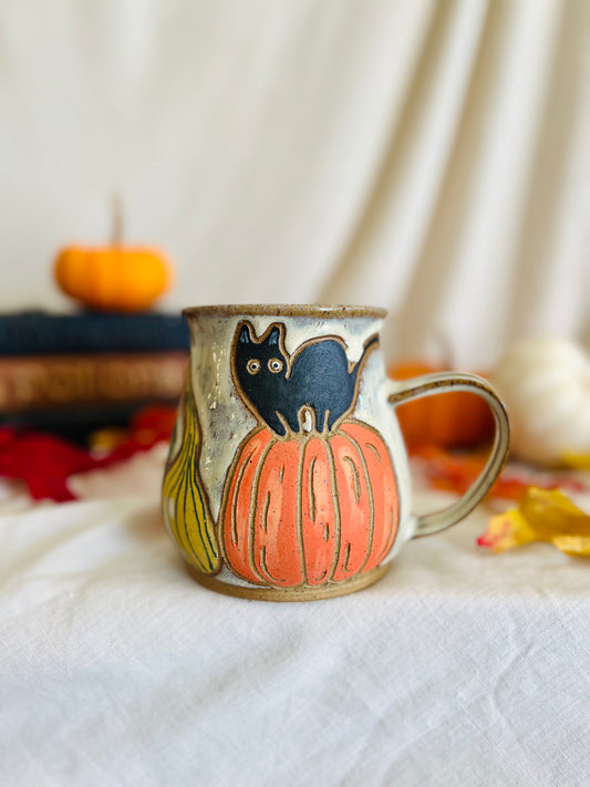 Gourds N' Pumpkins N' Cat Mug 2