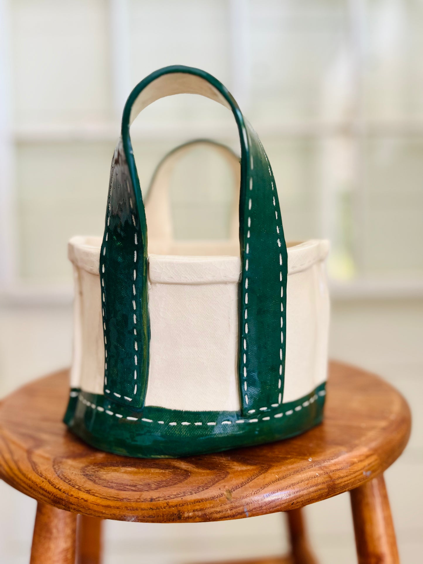 Tote Bag Planter: medium green
