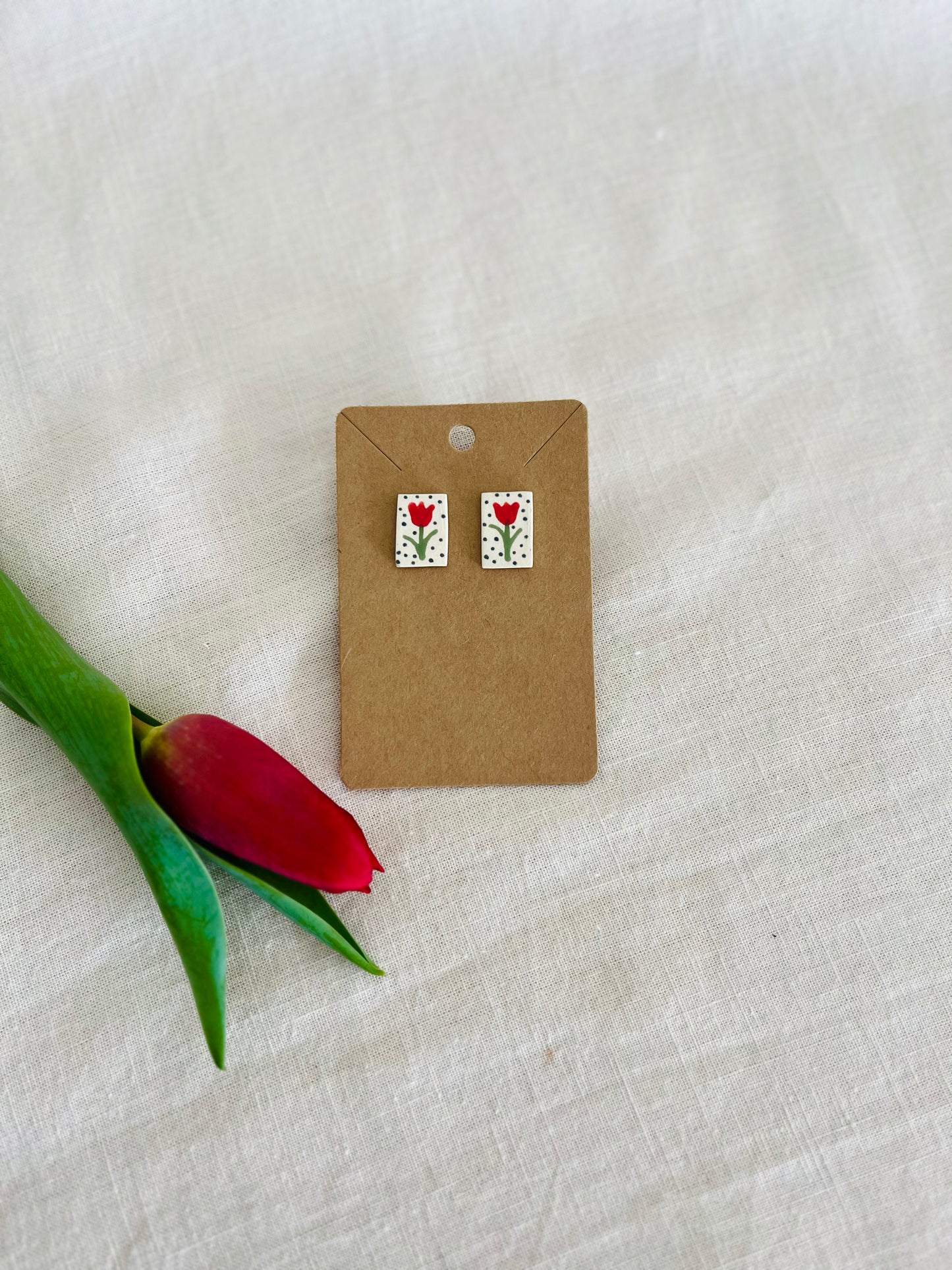 Earrings: valentines studs